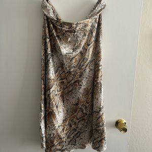Satin snake print skirt